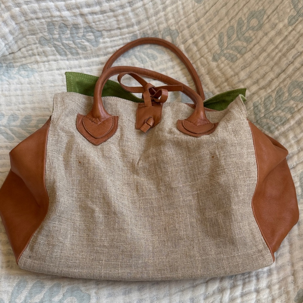 Let & Her Brown and Cream Tote Bag